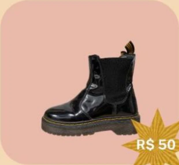 Bota coturno preta