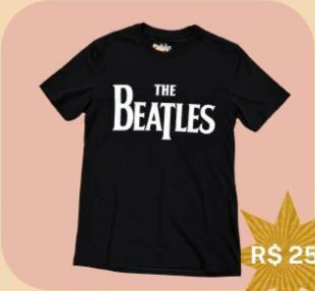 Camiseta preta The Beatles