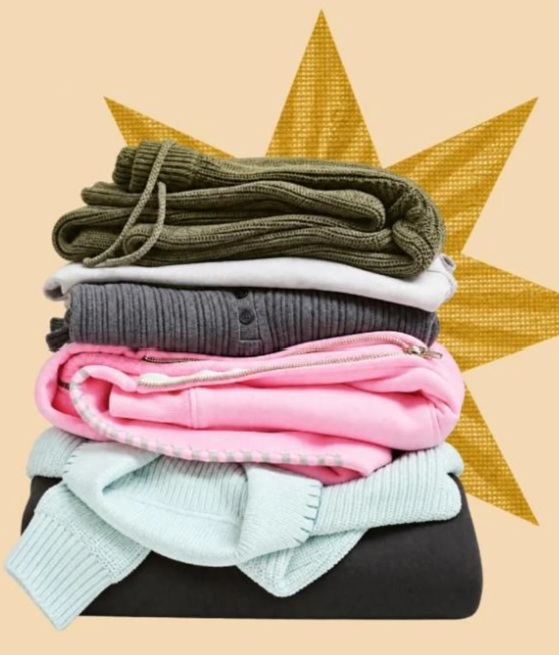 Pilha de roupas dobradas