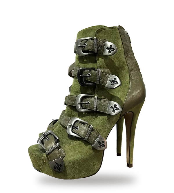 Ankle Boot Verde com Fivelas